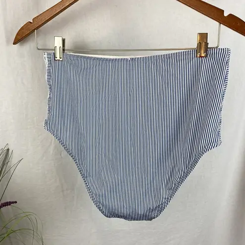 Vineyard Vines  Blue & White Sandbar Stripes High Waist Bikini Swim Suit Set XL