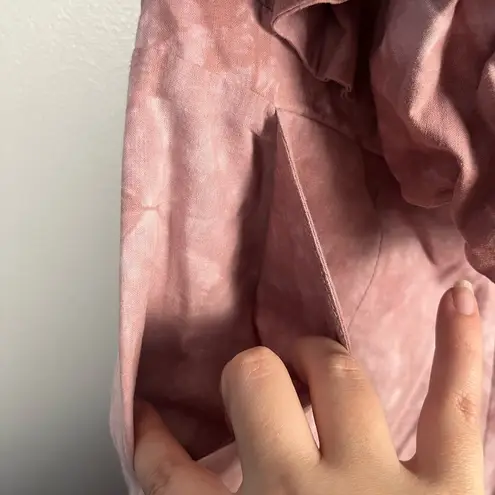 Fourteenth & 9th strapless ruched pink tie dye jumpsuit size large cotton