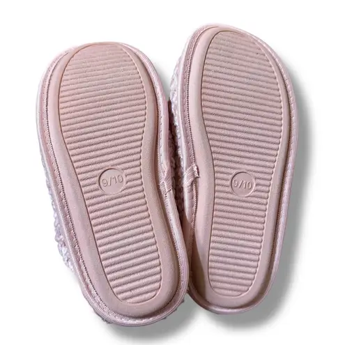 Serra Chenille Hard Bottom Slippers Women’s Size 9/10 Pink Woven Textured Cozy