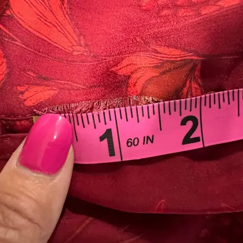 Mason & Belle Kara Peplum Blouse Red Floral Smocked Long Sleeve L NWT Indie Boho