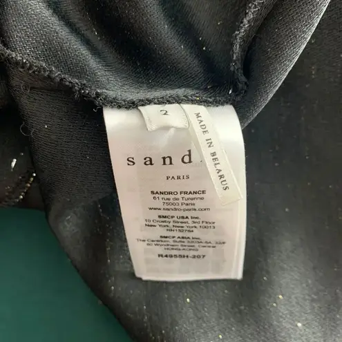 Sandro Palacio Metallic Gold Off Shoulder Dress