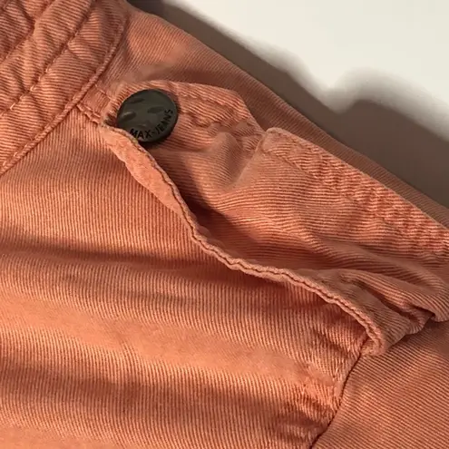 Max jeans Salmon Pink Utility Jacket Small Boyfriend Military Zip Pocket Retro