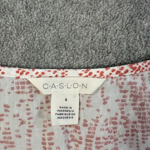 Caslon Dobby Flutter Sleeve Rayon Top Women's Small Pink/White V-Neck