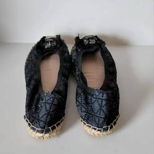 Simply Vera Vera Wang Ethel Blue Patterned Espadrille Flats Size 7½
