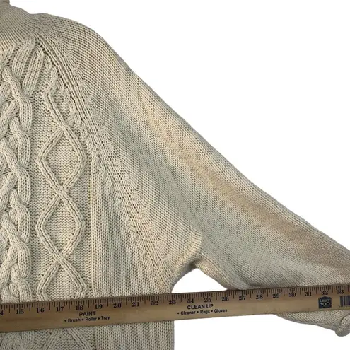 The Limited  Sweater VTG Y2K Sz L Ivory Cable Knit Mock Neck Oversized Chunky