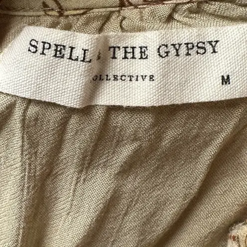 Spell & The Gypsy Collective Spell & The Gypsy Siren Seashell Romper Playsuit Sand Medium EUC Belt Pockets - Image 8