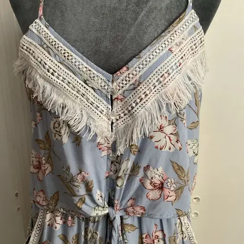 🩵 Floral Shorts Jumper Blue Size M