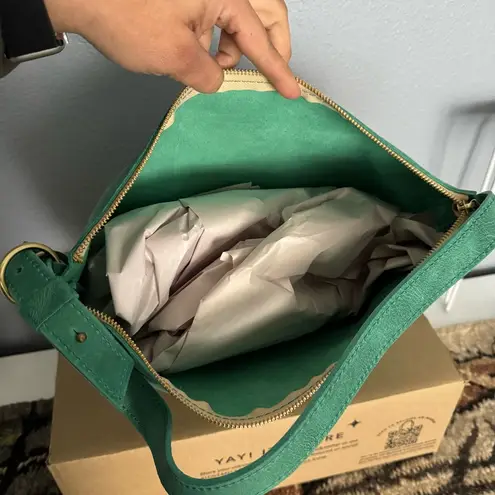 Portland Leather Large Slouchy Shoulder Bag in Reef Green