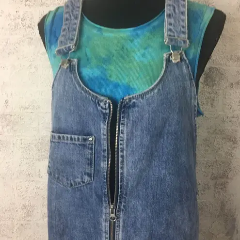 ZARA #100  DENIM OVERALL MINI WITH TIE DYE TANK