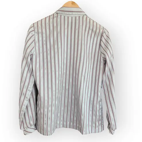 American Vintage Vintage The Wardrobe Builder White Silver Red Striped Button Down Shirt L