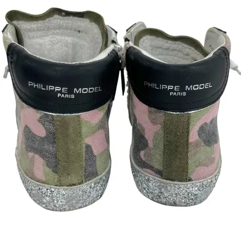 Philippe Model PRSX High Sneaker in Camouflage Military Fuschia Green Size 6 - Image 15