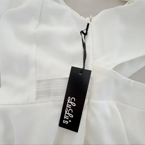 Lulu*s size M Play Nice Ivory Skater Dress Mini HOCO Graduation Bridal Shower White Size M