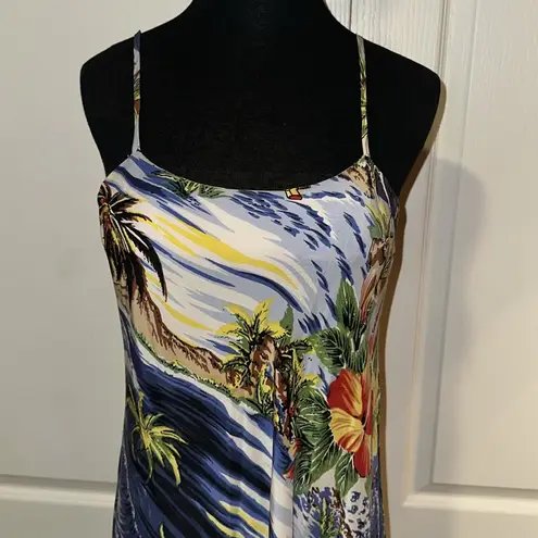 Avanti 90s VTG SILK HAWAIIAN FLORAL PRINT DRESS