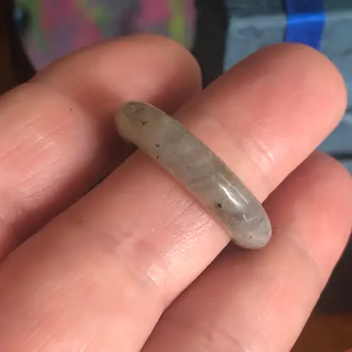 Handcrafted genuine labradorite stone band ring 9 Green