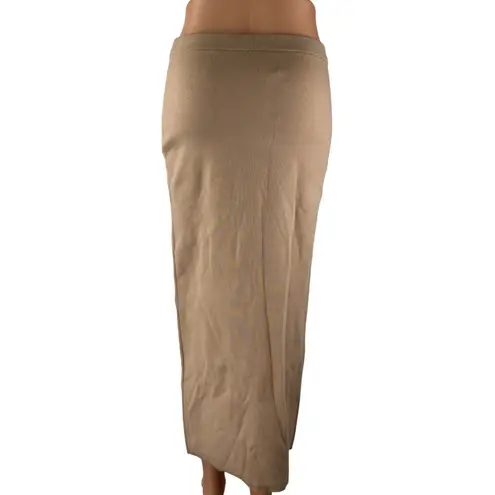 Open Edit NEW Luxe Sculpt Women's Beige Tan Stretch Midi Maxi Pencil Skirt Sz S
