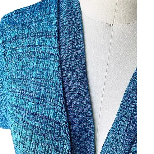 Laura Scott  Short Thin Blue Bolero Open Cardigan Shrug Sweater ~ Women's Size XL