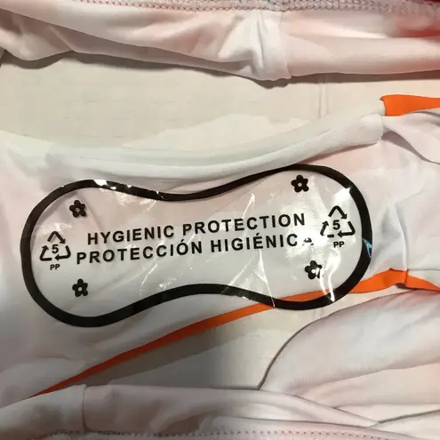 Striped Large 2 piece New High Waisted Bikini Set Orange