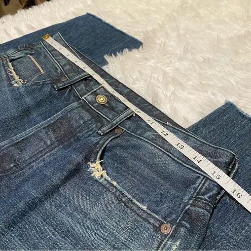 Vince  Selvedge Boyfriend Slouch Union Cuffed Jeans in Blue Size 27