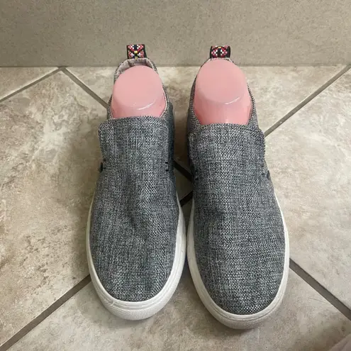 Hey Dude Peyton Linen Gray Slip On Comfort Casual Women's Shoes Size 9
