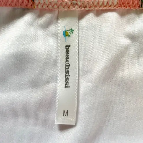 Beachsissi Tankini Swimsuit Floral High Waist Tummy Control Peach Pink M Summer