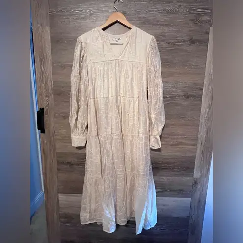 Moon River Long Dress Large Maxi Ivory bohemia long sleeve boho cottage core