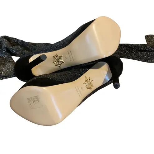 Charlotte Olympia "MORE IS MORE" GLITTER STOCKING THIGH HIGH HEELED BOOTS (39)