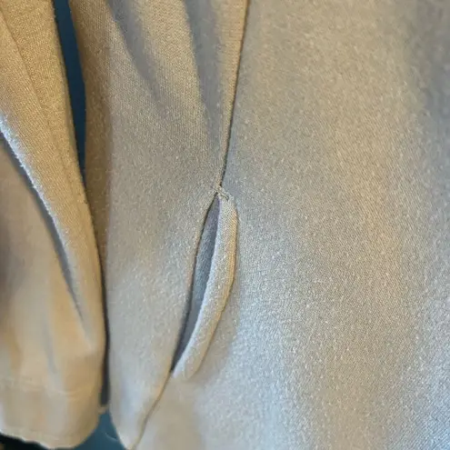 Blanc Noir Taupe Beige Asymmetric Ruffle Zip Up Soft Cozy Fleece Biker Jacket S