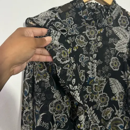 Bailey 44 Viola Floral Ruffle Chiffon Minidress Black Multi Size 6