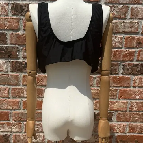 Black Sleeveless Tie Front Crop Swim Top / 3XL / Excellent condition Size undefined