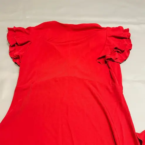 Moda Vintage Women's Red Midi Dress Short Sleeve Size 8