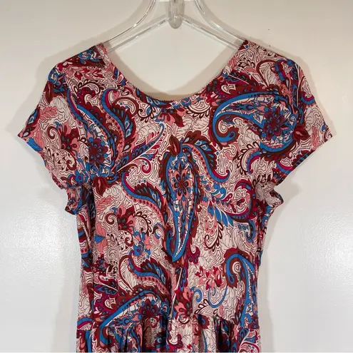 Soft Surroundings  Dress Kara maxi Paisley Boho Tiered Ruffles Size Medium M