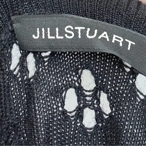 Jill Stuart Perforated Cutout Shoulder Knit Top