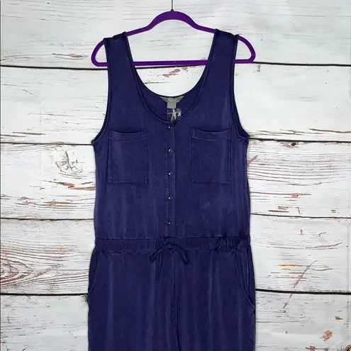 Natural Reflections NWT Size XL Blue Stonewash One Piece Crop Jumpsuit