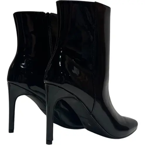Anne Michelle 4 Inch Stiletto Ankle Boots Black Patent 7.5
