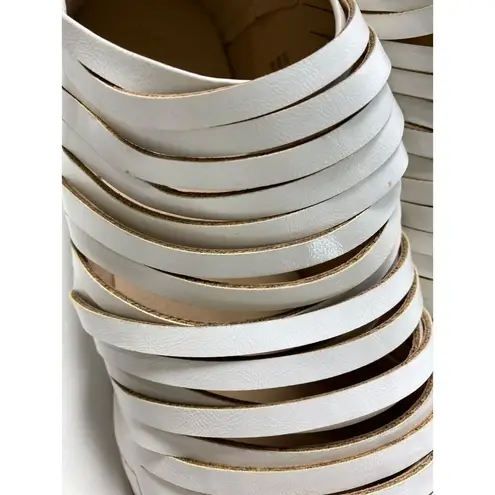 A Rider Girl Alana Snake Loafers Size 10 Vegan Fringe Pointed Toe Western Modern White