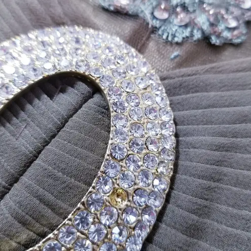 Jovani  Rhinestones Embellished Strapless Evening Gown Satin Long Dress