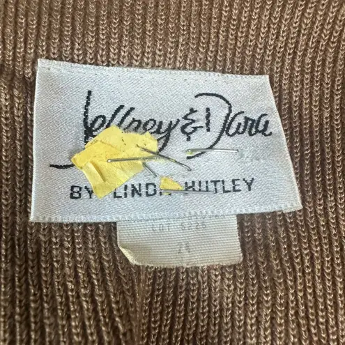 Jeffrey & Dara by Linda Hutley Cardigan Jacket Paisley Trim Women’s 2X Brown