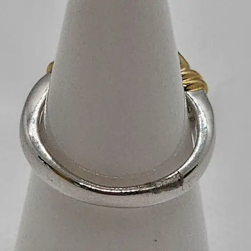 Premier Designs  Silver Tone, Gold Tone, & Black Faceted Glass Ring (4.5)