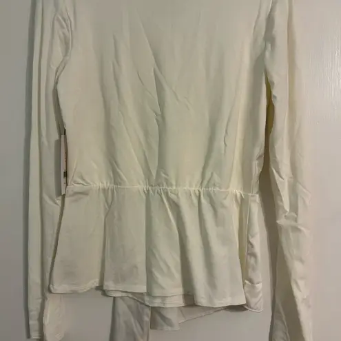 Bailey 44 Cream Asymmetrical Wrap Blouse