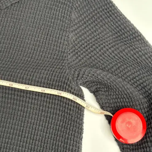 Focus Black Waffle Knit Cowl Neck Sweatshirt Top Kangaroo Pocket Lounge Beach M Size M