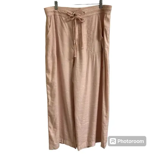 American Eagle  Outfitters Super High Rise Crop Wide Leg Linen Pants Women 16 Reg