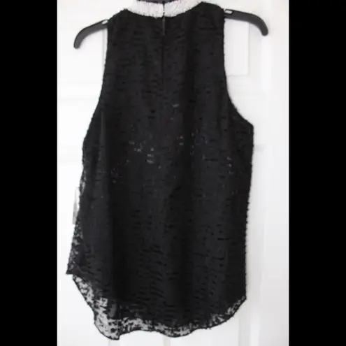 Etcetera | black sleeveless blouse beaded neckline