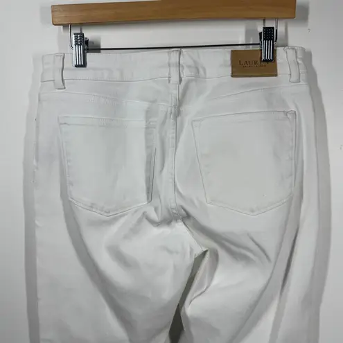 Lauren Ralph Lauren Jean Women 10 White Premier Straight Leg Denim Spring Coast