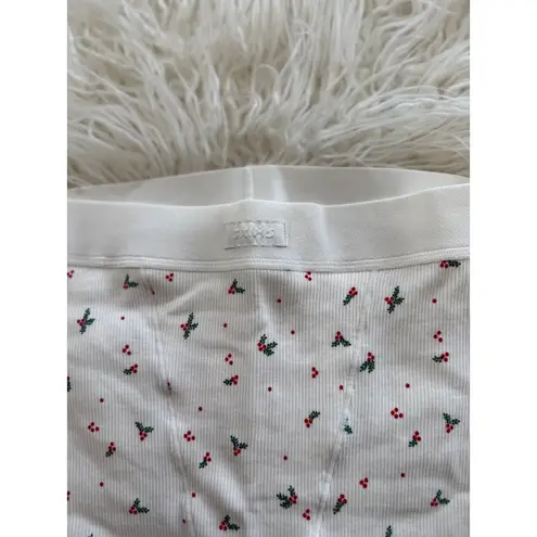SKIMS Cotton Rib Boxer Holly Berry Print Size Small