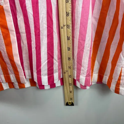 Beach Riot Alexa Shirt Women Large Petite Pink Striped Long Sleeve Cover Up Swim