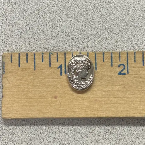 Unique Sterling Silver Oval Charm Pendant Goddess Greek Coin Head Mythology