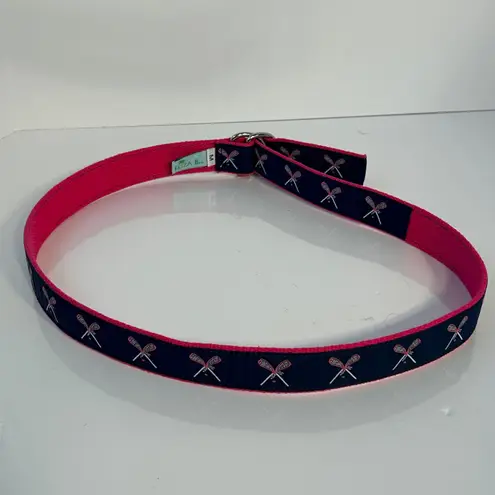 Eliza B Navy Pink Lacrosse Crossed Sticks Belt Size M Preppy Y2k Blue Size M