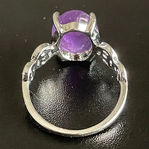 Amethyst S925 silver purple woman ring size 9