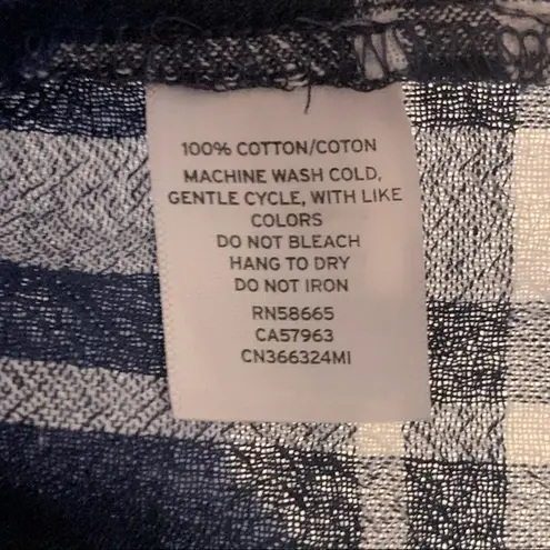 Caslon Plaid Smocked Peplum Bell Sleeve Top Size M