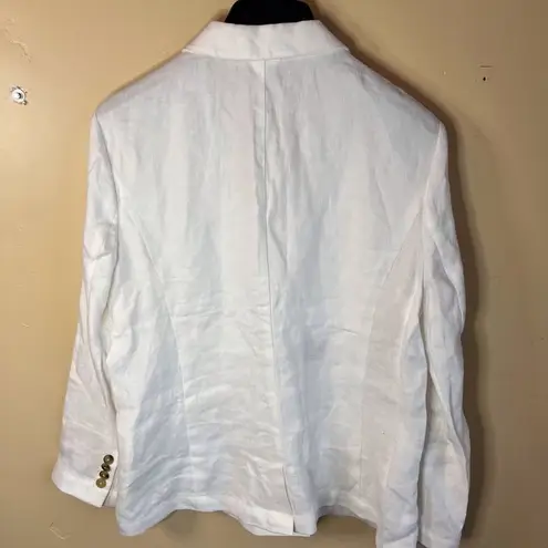 J. McLaughlin  Womens Linen White Blazer Size6 Beachy Vacation Career Wear